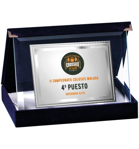 PLACA 17-125 PLATA C/CRISTAL. SUBLIMACION