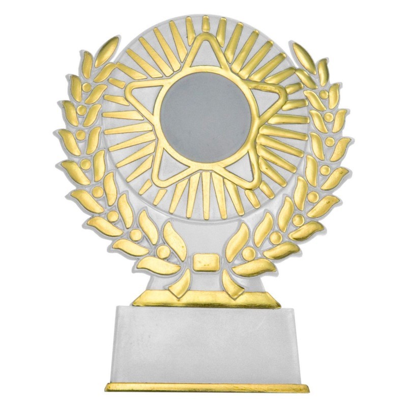 TROFEO PORTACENTROS BLANCO-ORO H.11.5 CM