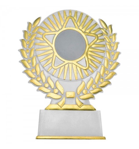 TROFEO PORTACENTROS BLANCO-ORO H.11.5 CM