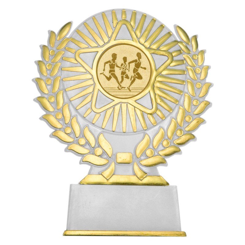 TROFEO PORTACENTROS BLANCO-ORO H.11.5 CM