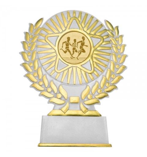 TROFEO PORTACENTROS BLANCO-ORO H.11.5 CM