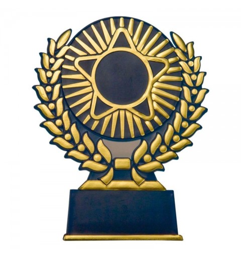 TROFEO PORTACENTROS AZUL-ORO H.11.5 CM