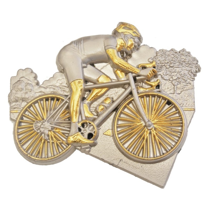 MOTIVO PLASTICO FIGURA CICLISMO PL/ORO