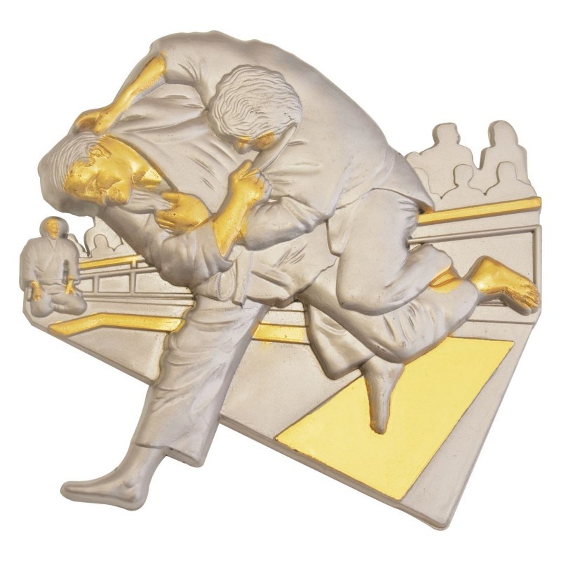 MOTIVO PLASTICO FIGURA JUDO PLATA/ORO