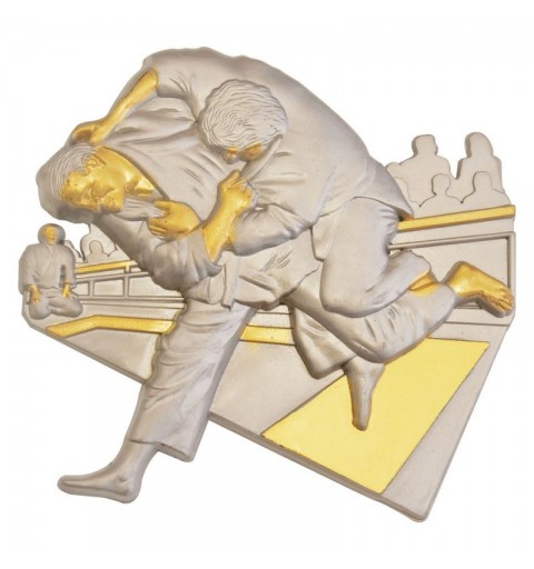 MOTIVO PLASTICO FIGURA JUDO PLATA/ORO