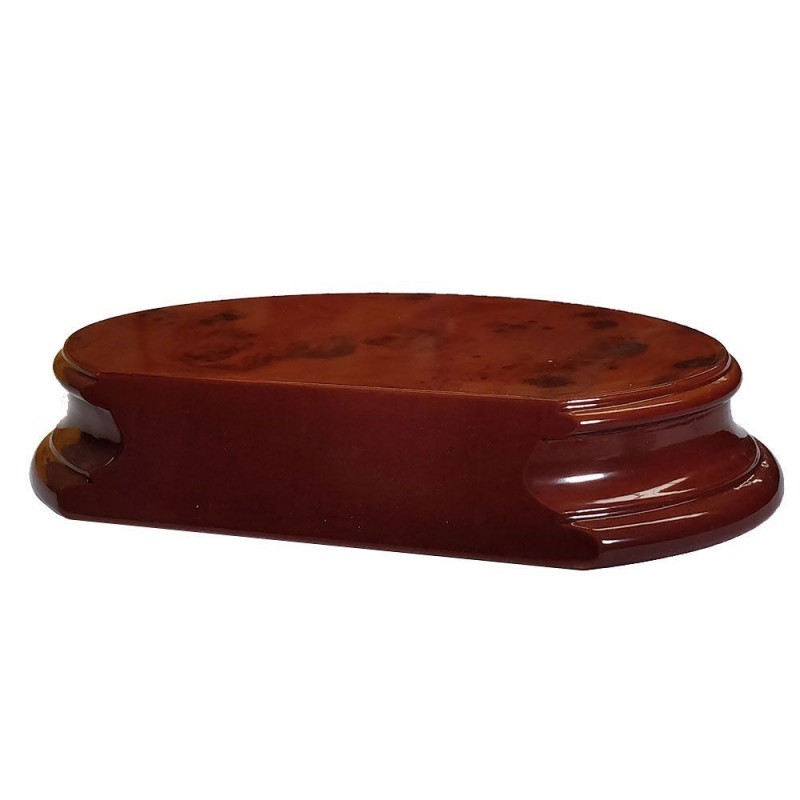 BASE MADERA CAOBA OVAL 17X8.7X3 CM