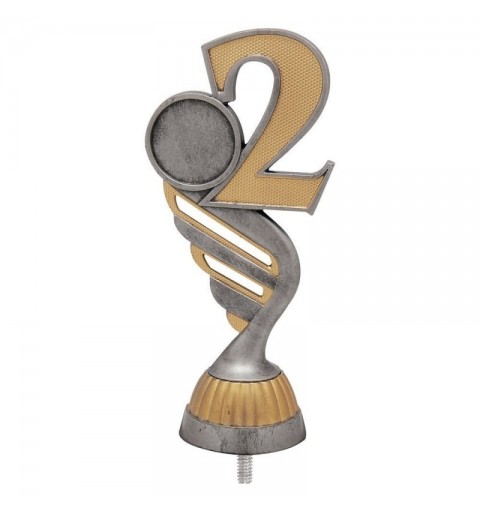 FIGURA PLASTICO FAST NUMERO 2 PLATA VJ/ORO H.13CM