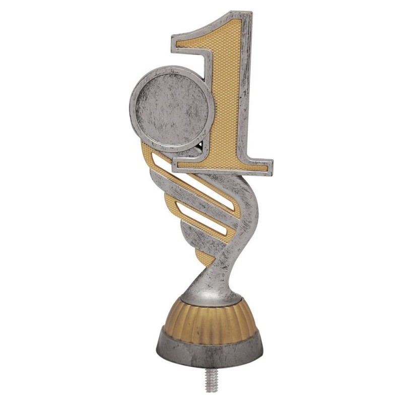 FIGURA PLASTICO FAST NUMERO 1 PLATA VJ/ORO H.13CM