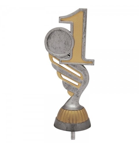 FIGURA PLASTICO FAST NUMERO 1 PLATA VJ/ORO H.13CM