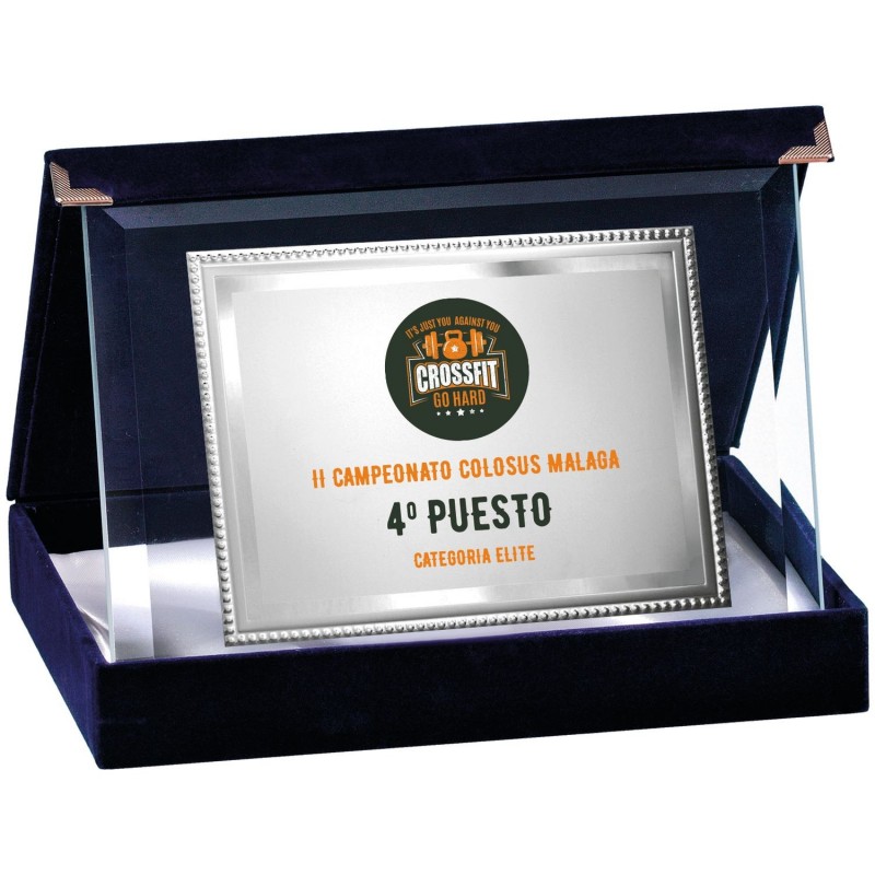 PLACA 17-125 PLATA C/CRISTAL. SUBLIMACION