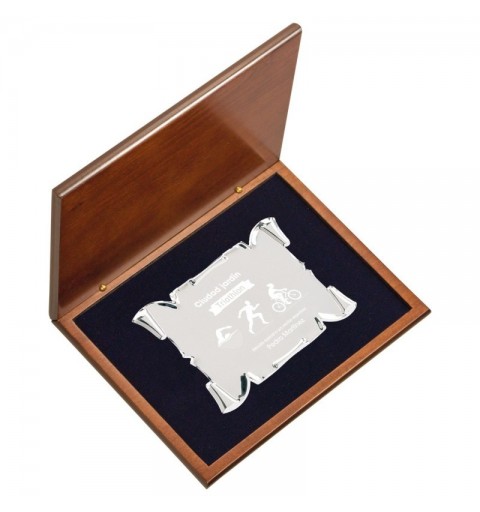 PLACA 17-470 PLATA C/ESTUCHE MADERA