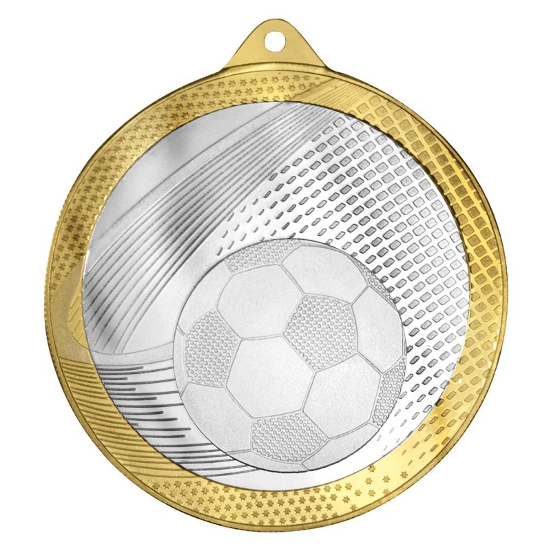 MEDALLA Ø57MM 53-879 ORO/PLA FUTBOL IRON