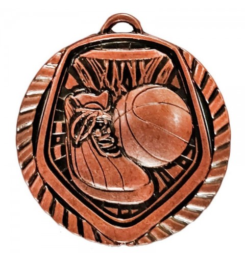 MEDALLA BALONCESTO Ø50 MM BRONCE