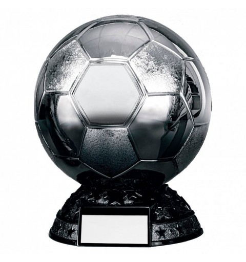 TROFEO BALÓN DE FÚTBOL PLATA/NEGRO