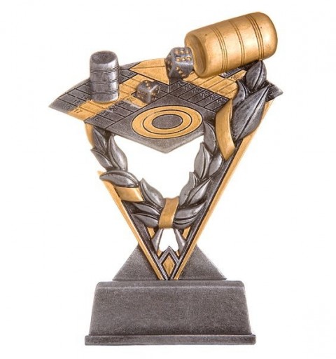 TROFEO RESINA "CINTA LAUREL" PARCHIS H.23 CM
