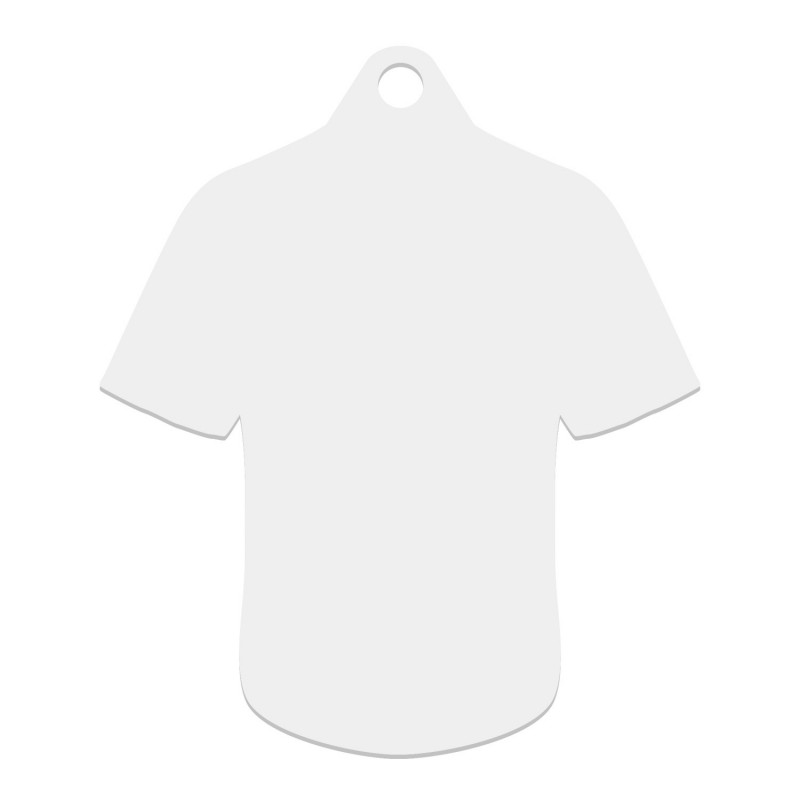 MEDALLA CAMISETA 78x66MM BLANCO SUBLIMACION 2 CARAS