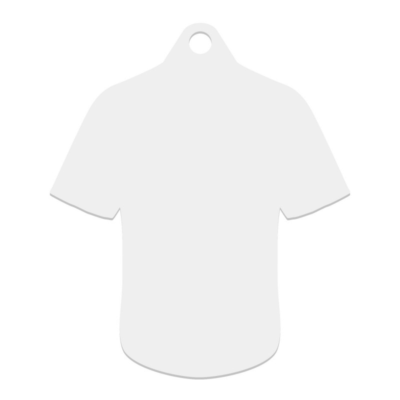 MEDALLA CAMISETA 78x66MM BLANCO SUBLIMACION 2 CARAS