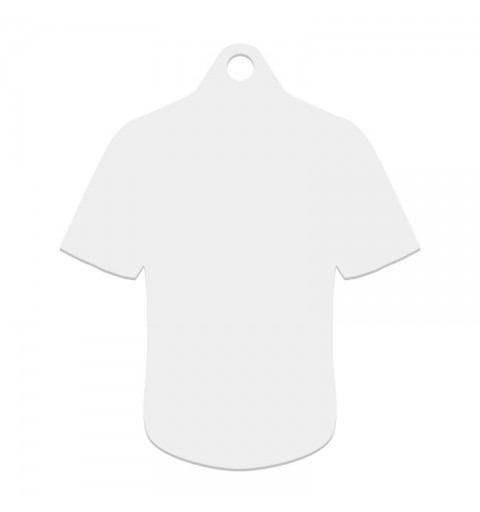MEDALLA CAMISETA 78x66MM BLANCO SUBLIMACION 2 CARAS