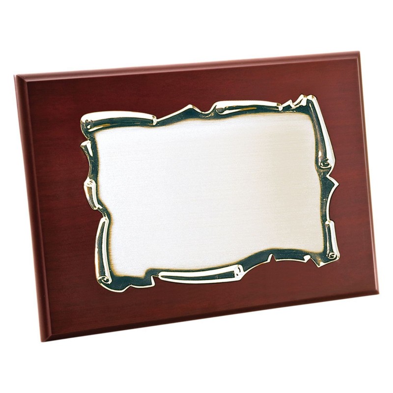 PLACA 17-081 PLATA C/MADERA