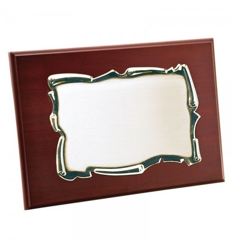PLACA 17-081 PLATA C/MADERA