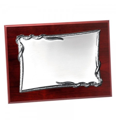 PLACA 17-071 PLATA C/MADERA
