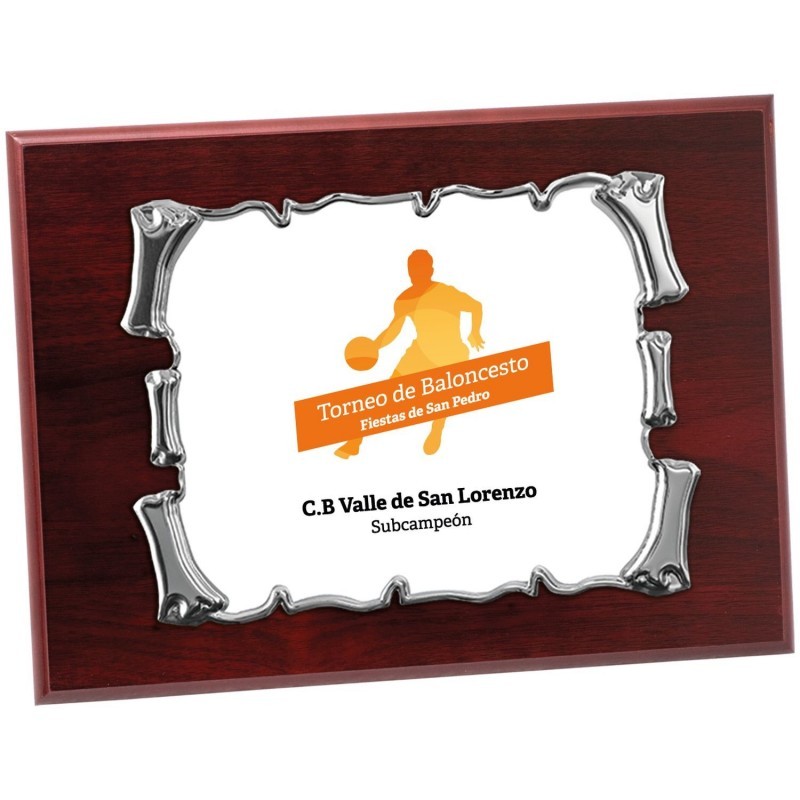 PLACA 7-161 PLATA C/MADERA. SUBLIMACION