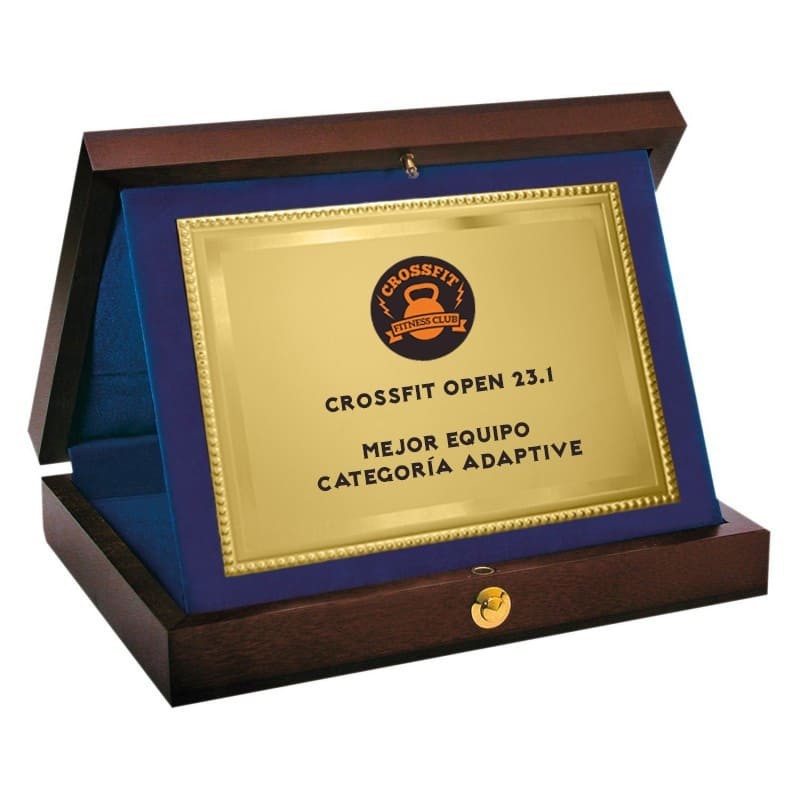 PLACA 17-138 PLATA C/ESTUCHE MADERA. SUBLIMACION