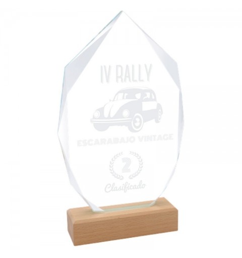 TROFEO CRISTAL 801 BASE MADERA C/ESTUCHE