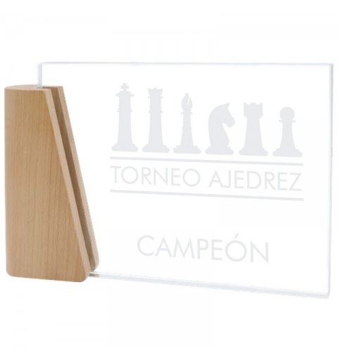 TROFEO CRISTAL 803 SOPORTE MADERA C/ESTUCHE