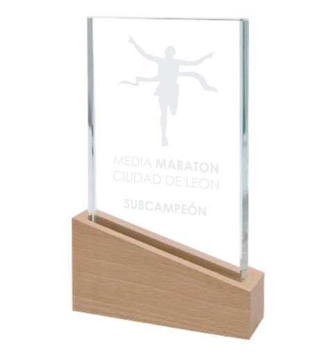 TROFEO CRISTAL 804 BASE MADERA C/ESTUCHE