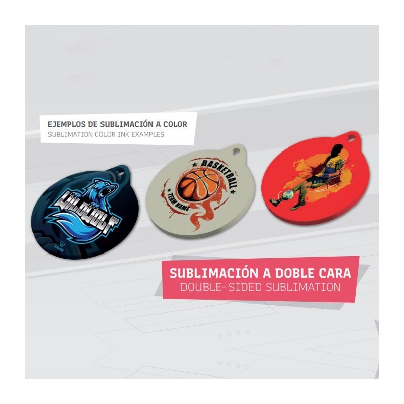 MEDALLA Ø50MM BLANCO SUBLIMACION 2 CARAS