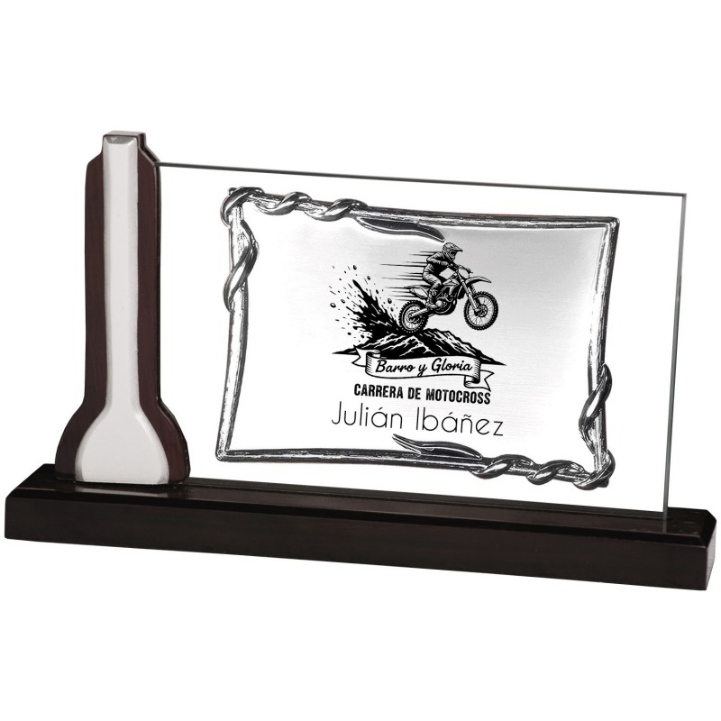 PLACA 17-077 PLATA SOPORTE CRISTAL