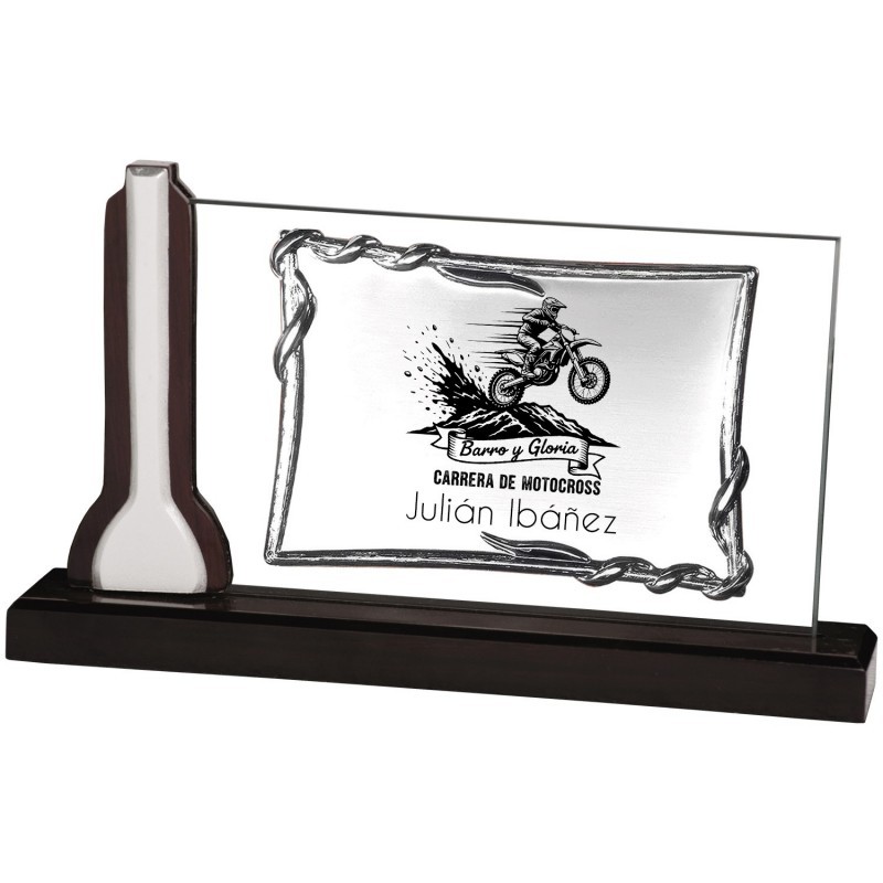 PLACA 17-077 PLATA SOPORTE CRISTAL