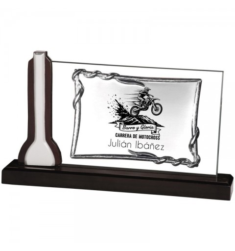 PLACA 17-077 PLATA SOPORTE CRISTAL