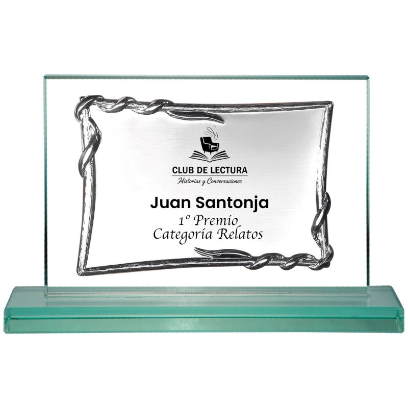 PLACA 17-077 PLATA SOPORTE CRISTAL