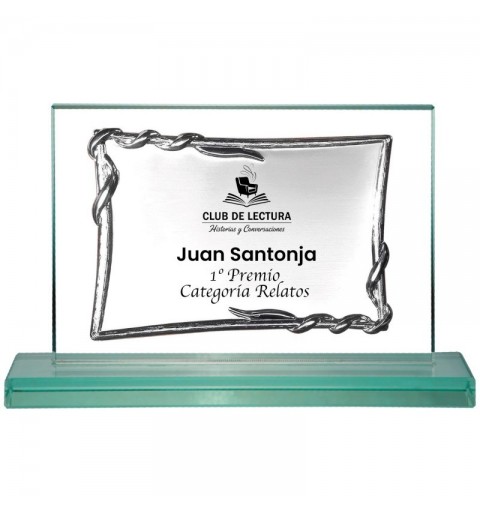 PLACA 17-077 PLATA SOPORTE CRISTAL