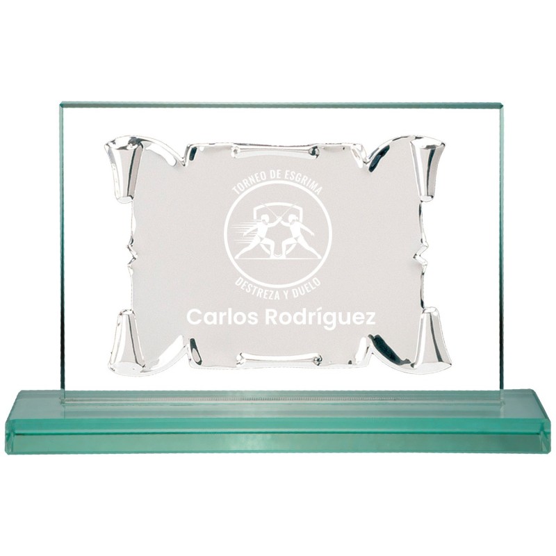 PLACA 17-047 PLATA SOPORTE CRISTAL