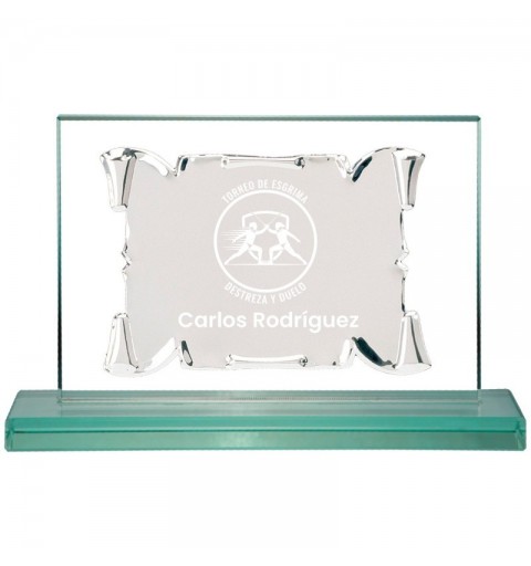 PLACA 17-047 PLATA SOPORTE CRISTAL