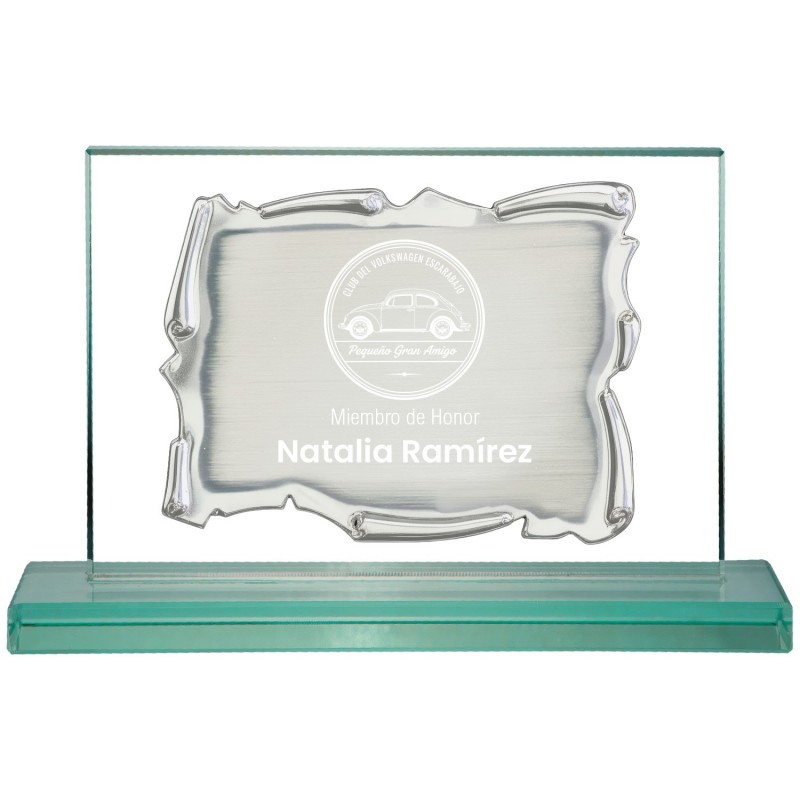 PLACA 17-087 PLATA SOPORTE CRISTAL