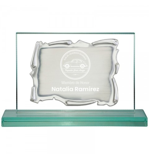 PLACA 17-087 PLATA SOPORTE CRISTAL