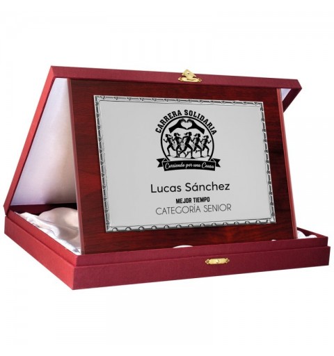 PLACA 17-266 PLATA C/ESTUCHE GRANATE SUBLIMACION